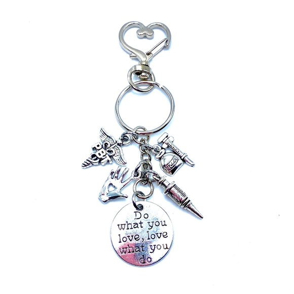 Phlebotomist Keychain Bag Charm Do What You Love - Picture 1 of 7